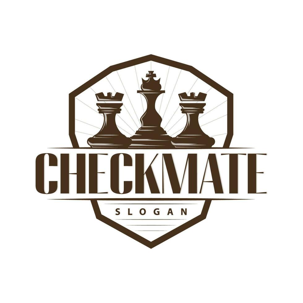 ajedrez logo diseño deporte juego retro Clásico ajedrez piezas minimalista negro silueta ilustración vector