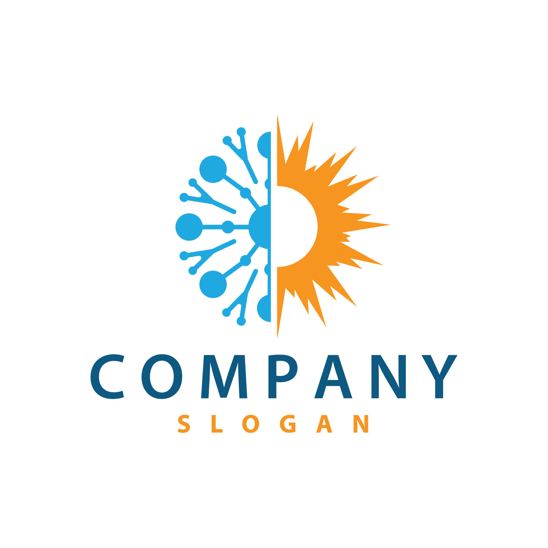 hot and cold logo, minimalist design fire, water, ice, sun temple brand
