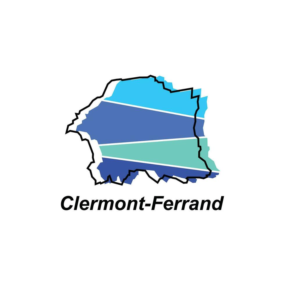 Map of Clermont Ferrand  colorful geometric modern outline, High detailed vector illustration vector Design Template, suitable for your company