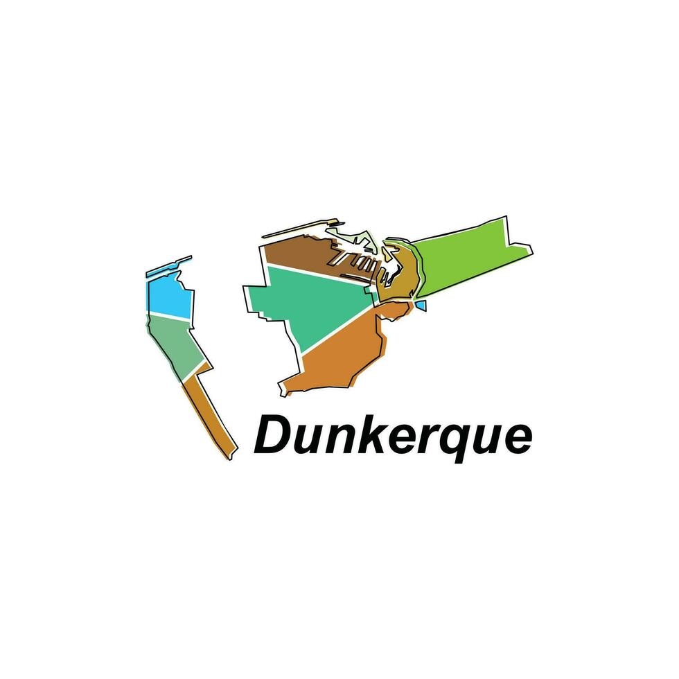 Map of Dunkerque colorful geometric modern outline, High detailed vector illustration vector Design Template, suitable for your company