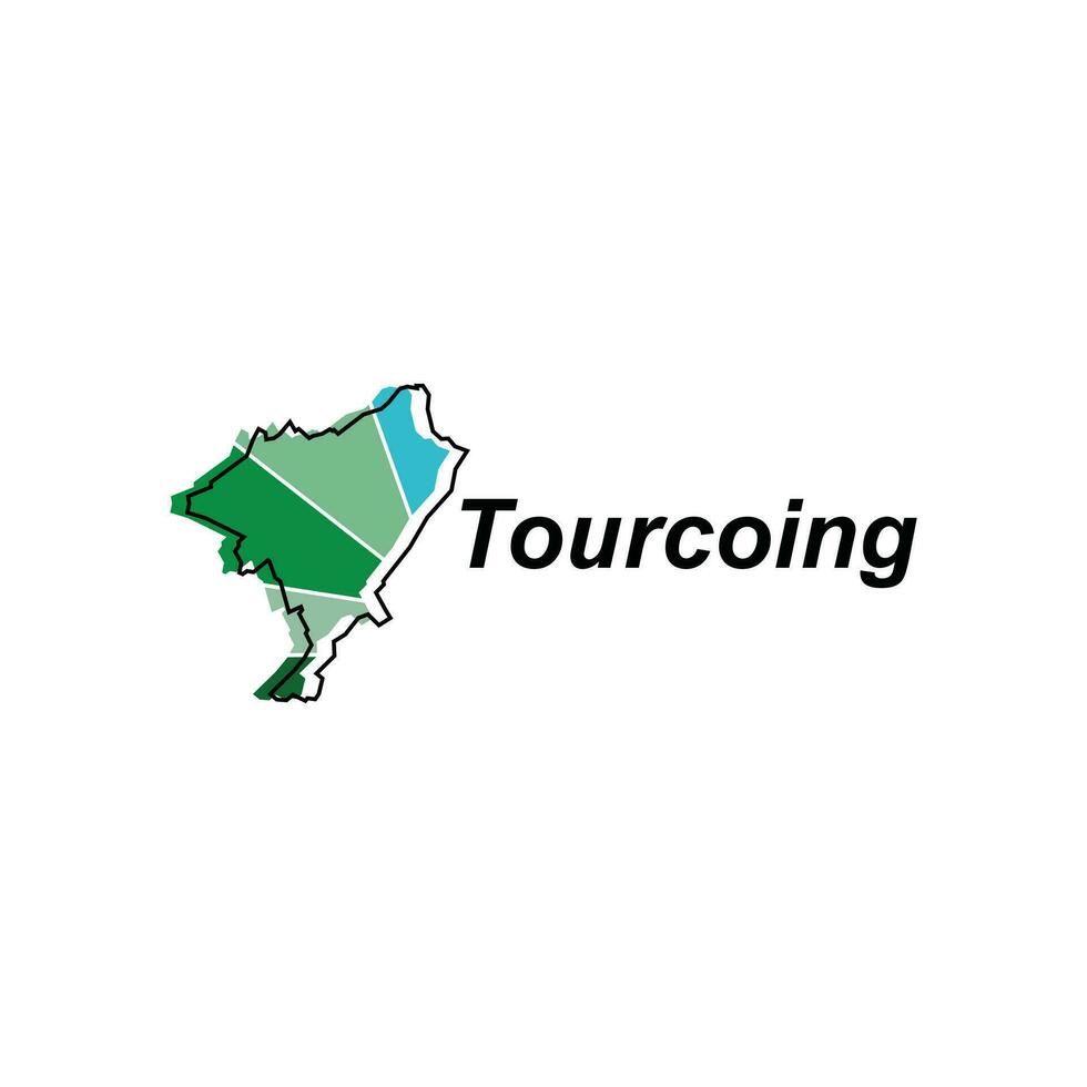 mapa de tourcoing ciudad diseño ilustración, vector símbolo, firmar, describir, mundo mapa internacional vector modelo en blanco antecedentes