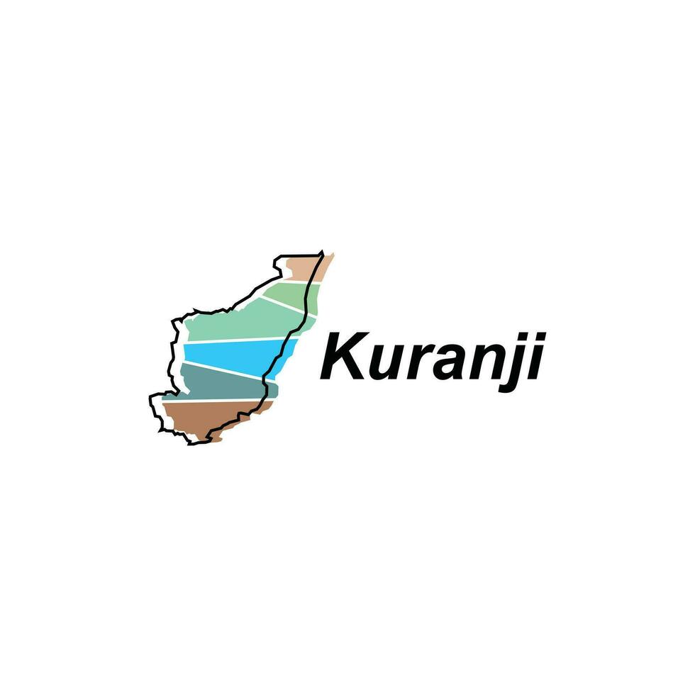 Map City of Kuranji World Map International vector template with outline, graphic sketch style isolated on white background