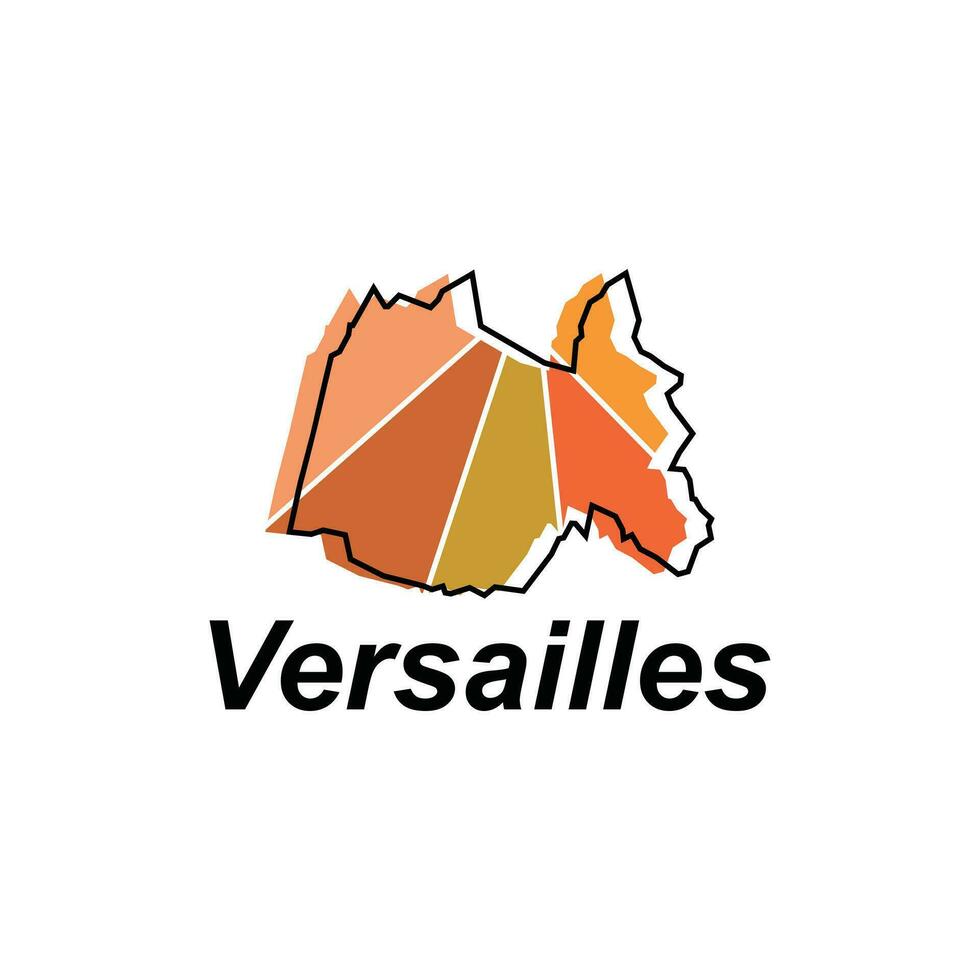 Map of Versailles City design illustration, vector symbol, sign, outline, World Map International vector template on white background