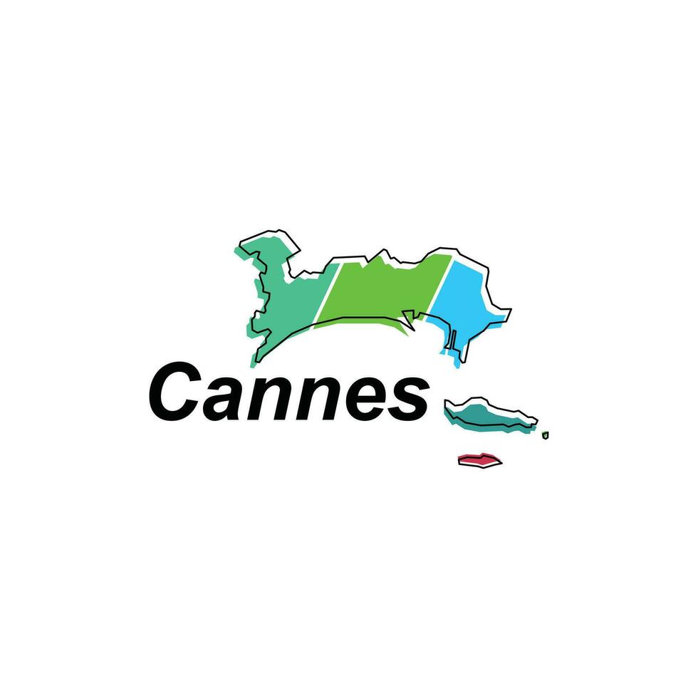 Map of Cannes colorful geometric modern outline, High detailed vector illustration vector Design Template, suitable for your company