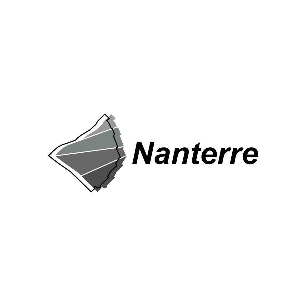 mapa de Nanterre vistoso geométrico moderno describir, alto detallado vector ilustración vector diseño plantilla, adecuado para tu empresa