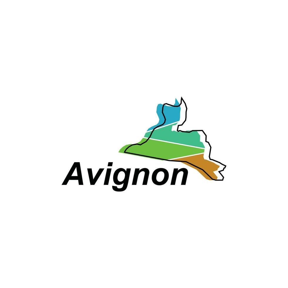 Map of Avignon City design illustration, vector symbol, sign, outline, World Map International vector template on white background
