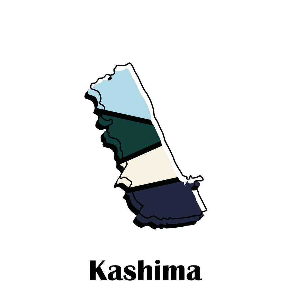 Kashima ciudad de Japón mapa vector ilustración, vector modelo con contorno gráfico bosquejo diseño