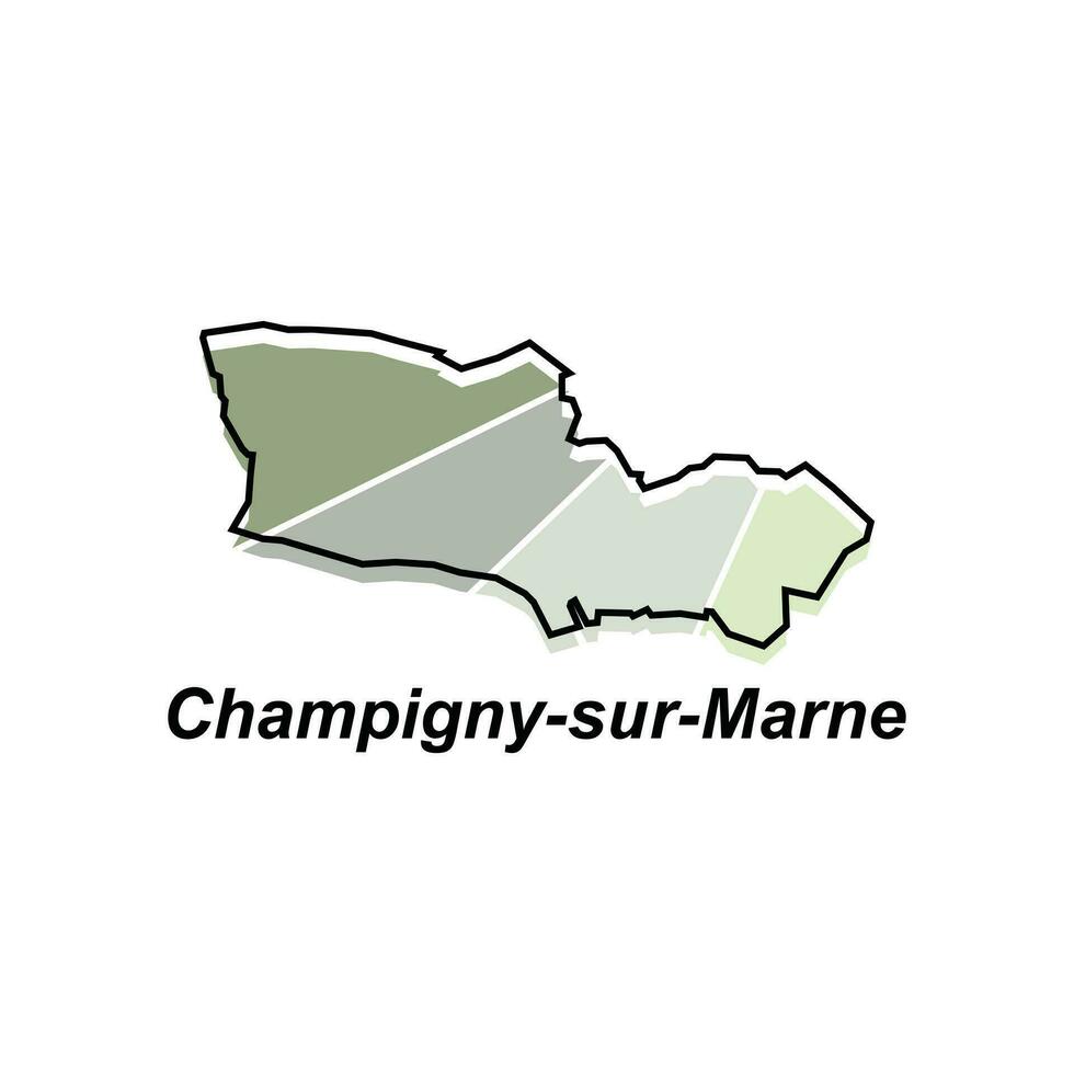 mapa de champiñón sur Marne vistoso geométrico moderno describir, alto detallado vector ilustración vector diseño plantilla, adecuado para tu empresa