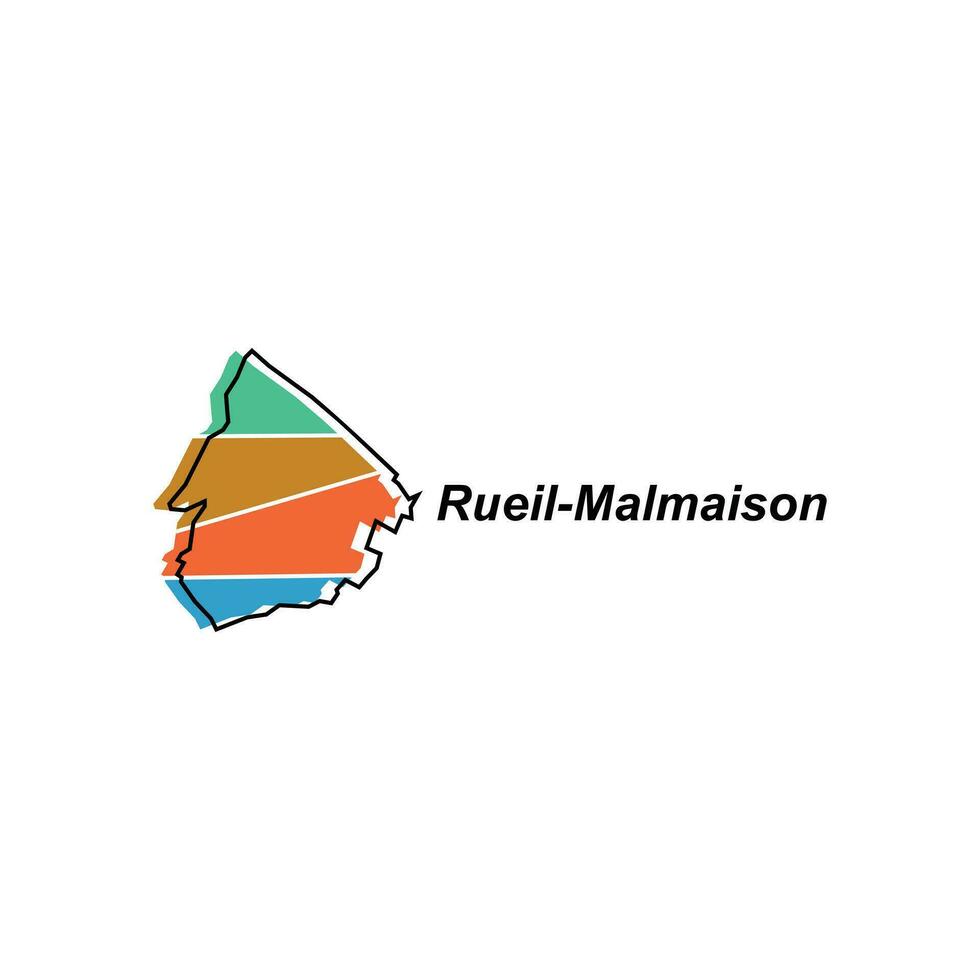 Map of Rueil Malmaison colorful geometric modern outline, High detailed vector illustration vector Design Template, suitable for your company