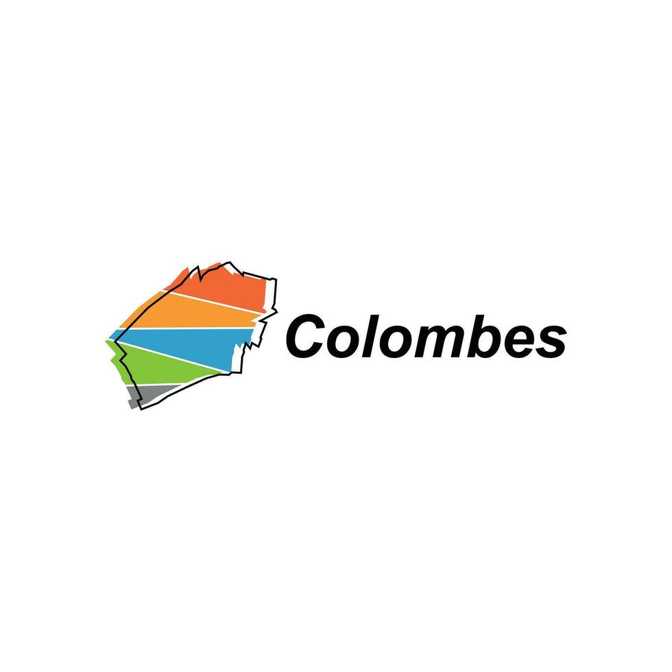 Map of Colombes colorful geometric modern outline, High detailed vector illustration vector Design Template, suitable for your company