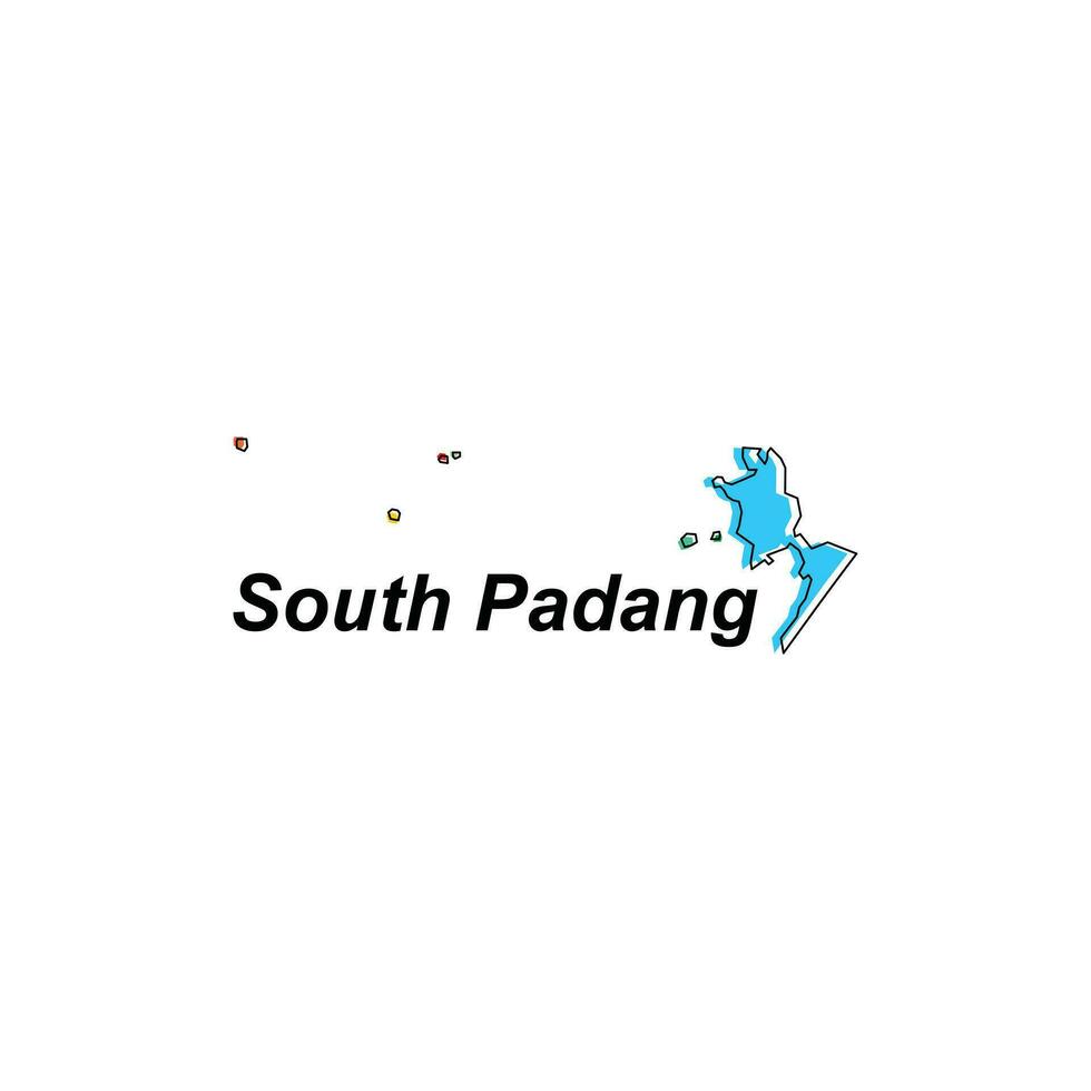 Map City of South Padang World Map International vector template with outline, graphic sketch style isolated on white background