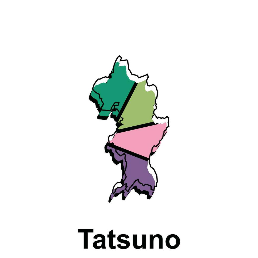 mapa de tatsuno vistoso geométrico moderno describir, alto detallado vector ilustración vector diseño plantilla, adecuado para tu empresa