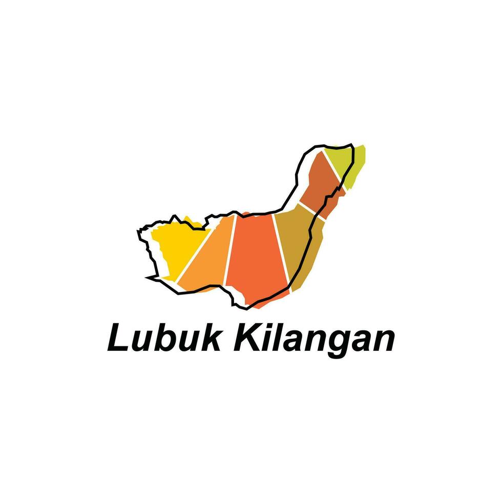 Map City of Lubuk Kilangan World Map International vector template with outline, graphic sketch style isolated on white background