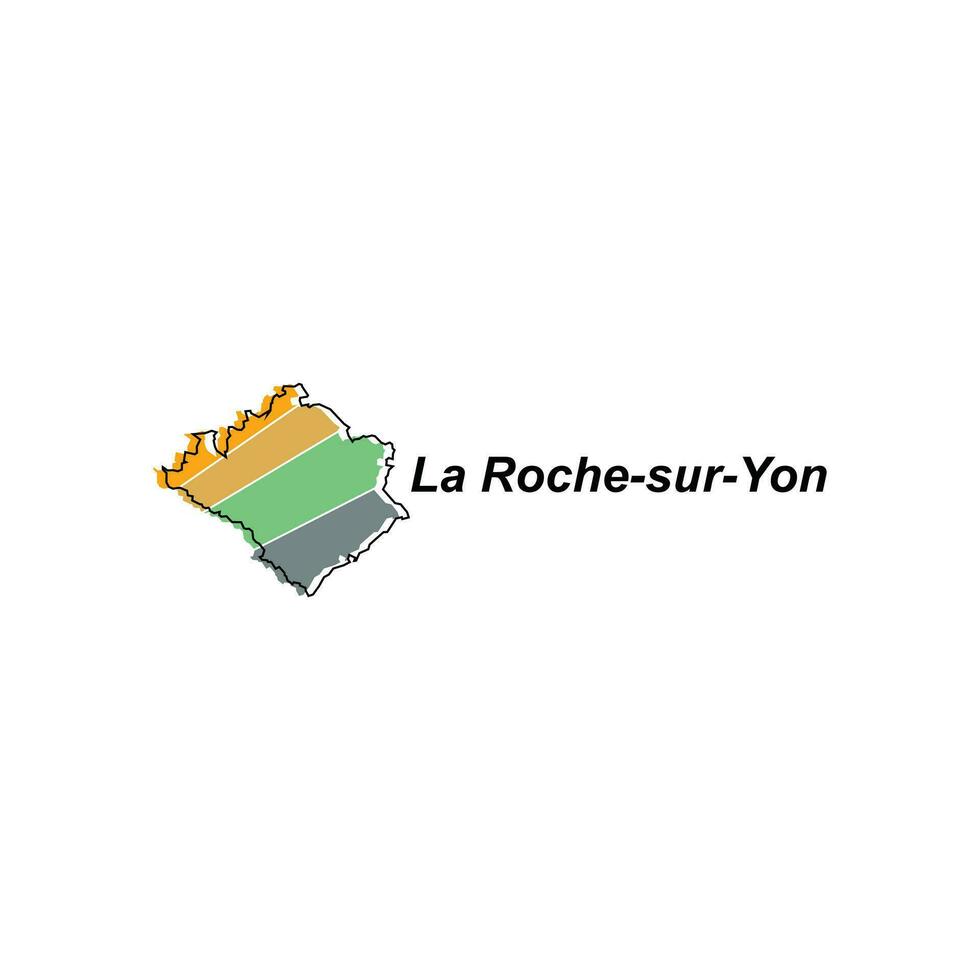 Map of La Roche Sur Yon vector design template, national borders and important cities illustration on white background