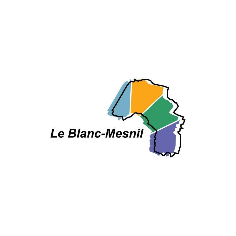 Map of Le Blanc Mesnil City colorful geometric modern outline, High detailed vector illustration vector Design Template, suitable for your company