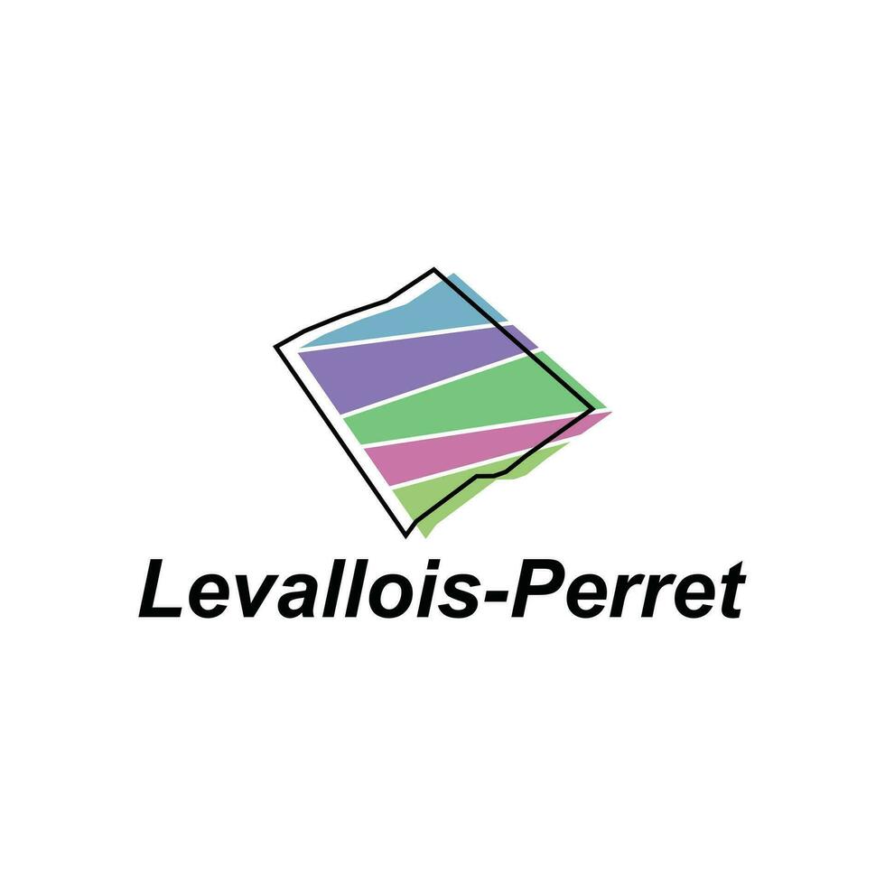 Map of Levallois Perret City colorful geometric modern outline, High detailed vector illustration vector Design Template, suitable for your company