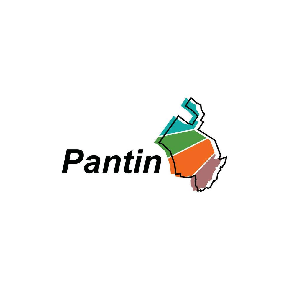 Map of Pantin City colorful geometric modern outline, High detailed vector illustration vector Design Template, suitable for your company
