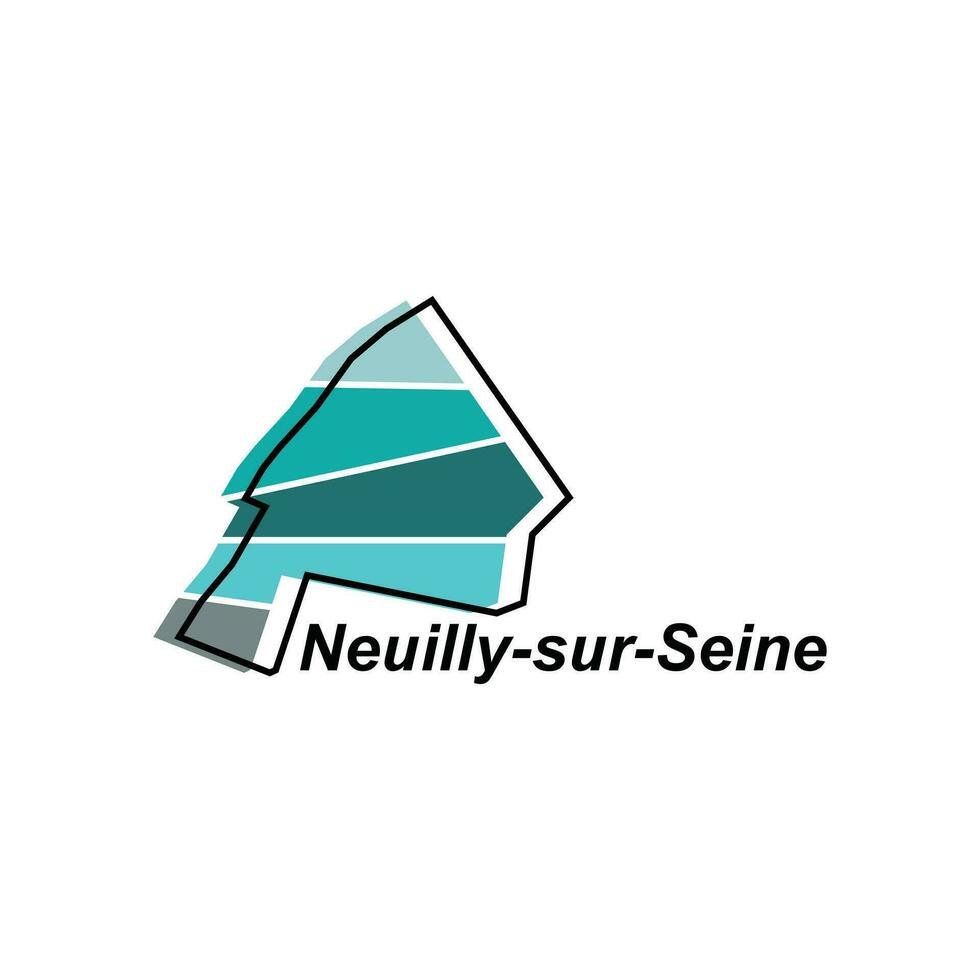 Map of Neuilly Sur Seine City colorful geometric modern outline, High detailed vector illustration vector Design Template, suitable for your company