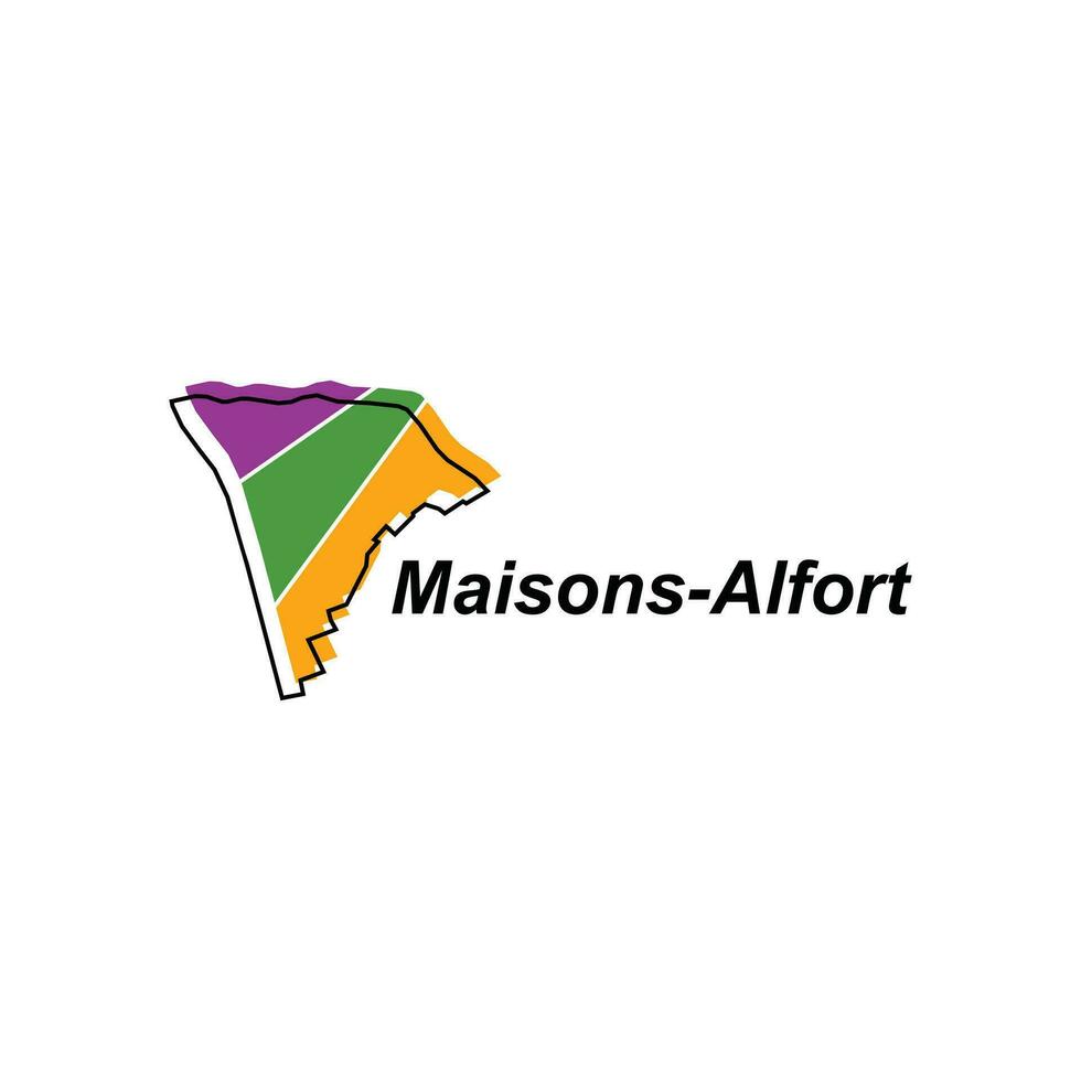 Map of Maisons Alfort City colorful geometric modern outline, High detailed vector illustration vector Design Template, suitable for your company