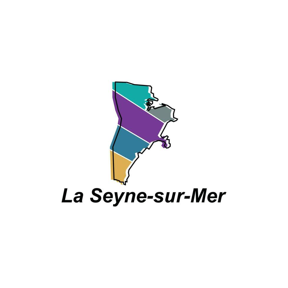mapa de la Seyne sur mer ciudad vistoso geométrico moderno describir, alto detallado vector ilustración vector diseño plantilla, adecuado para tu empresa