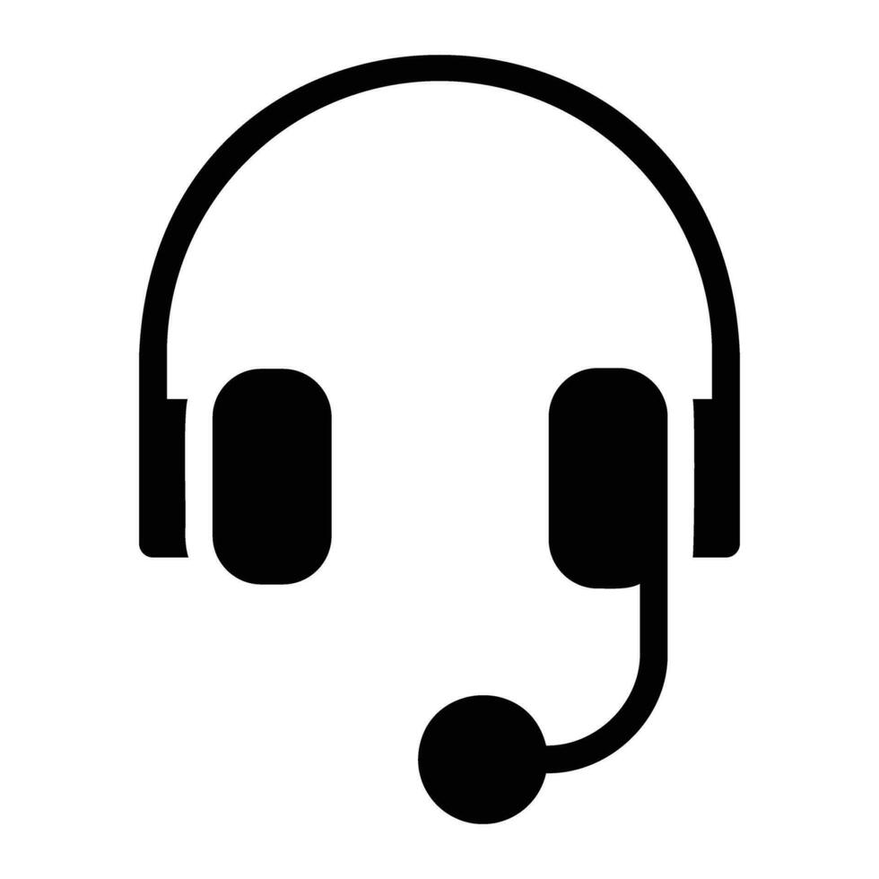 headphones Glyph Icon Background White vector