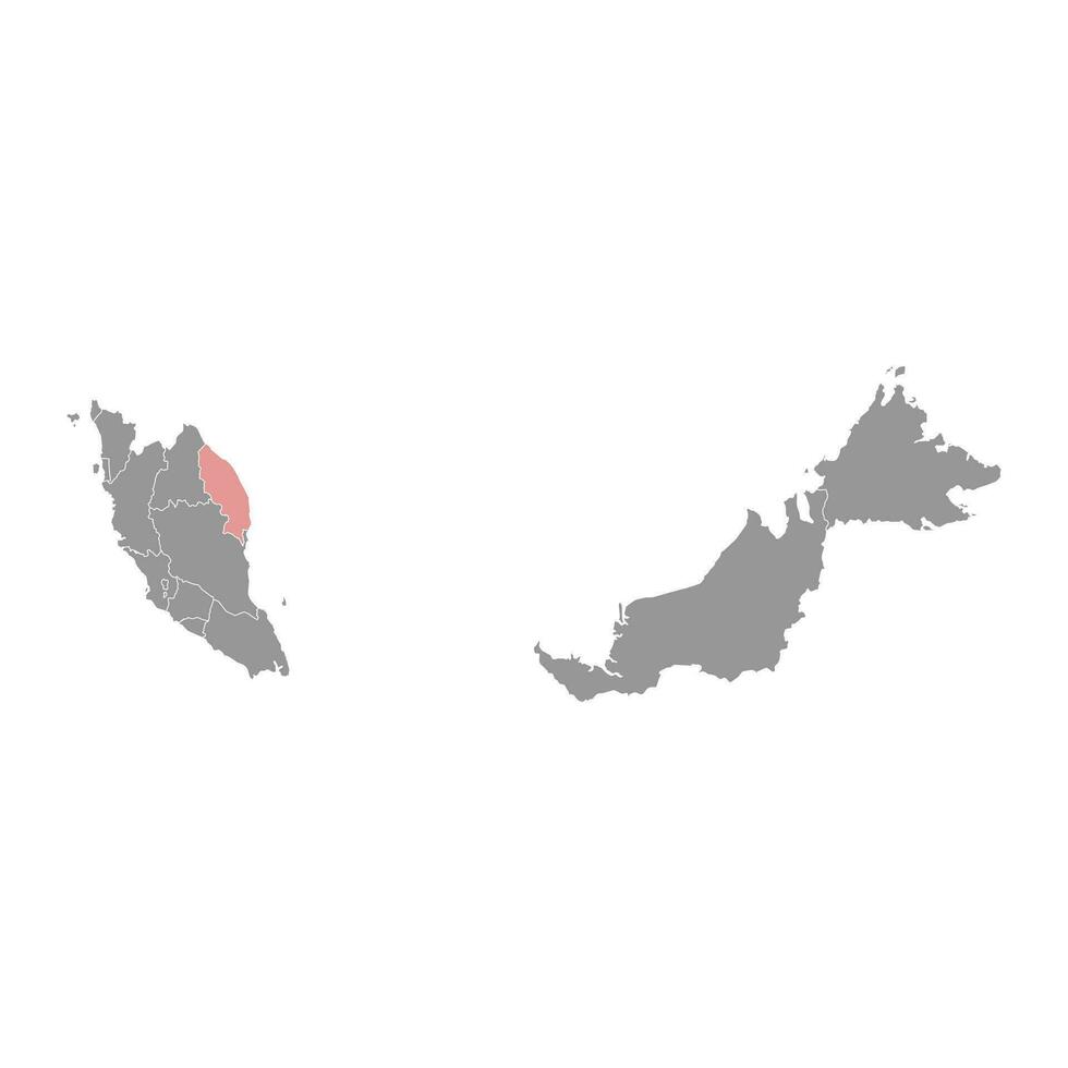 terengganu estado mapa, administrativo división de Malasia. vector ilustración.