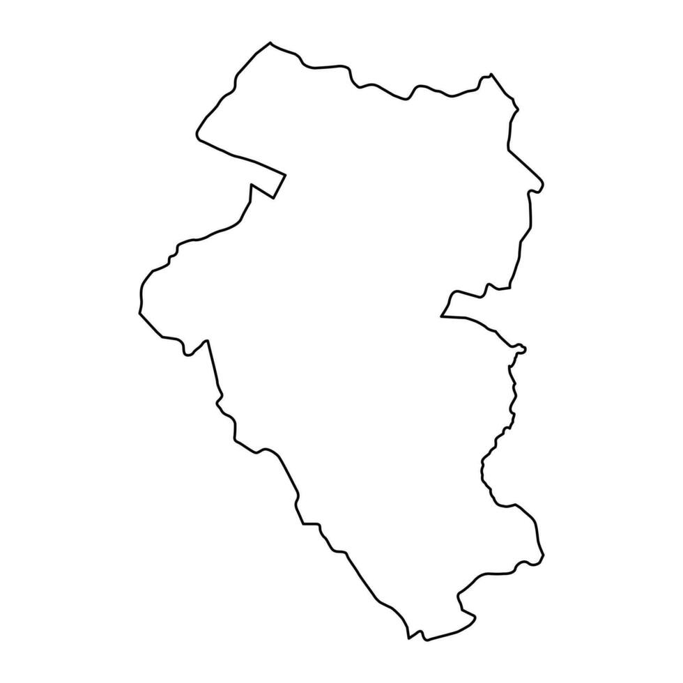 Bulgan province map, administrative division of Mongolia. Vector illustration.