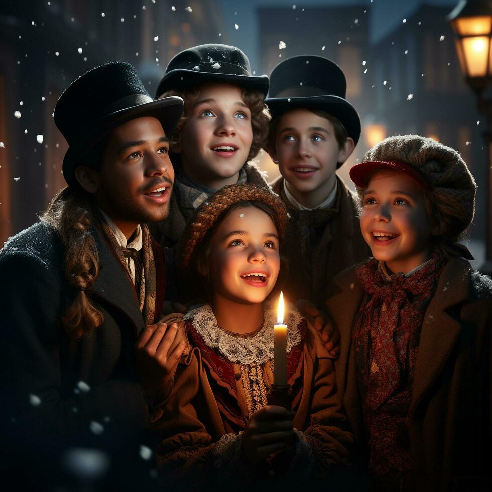 AI generated Christmas Merry Christmas Star Christmas background photo