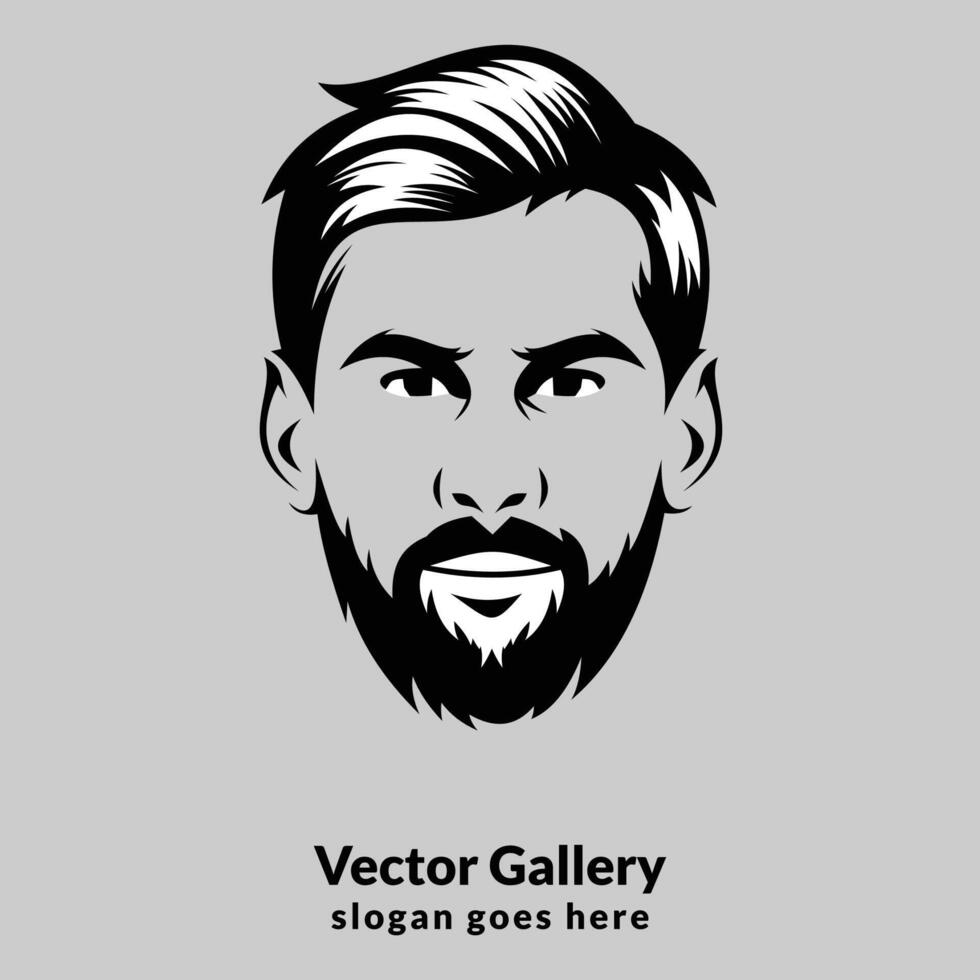 leonel messi Arte vector cara vector aislado retrato súper estrella artista famoso logo símbolo icono persona estilo masculino pelo barba estilizado ilustración degradado negro hermoso diseño dibujo modelo enterrar