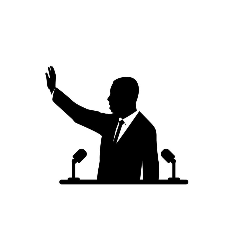 Silhouette of a human speaker. vector