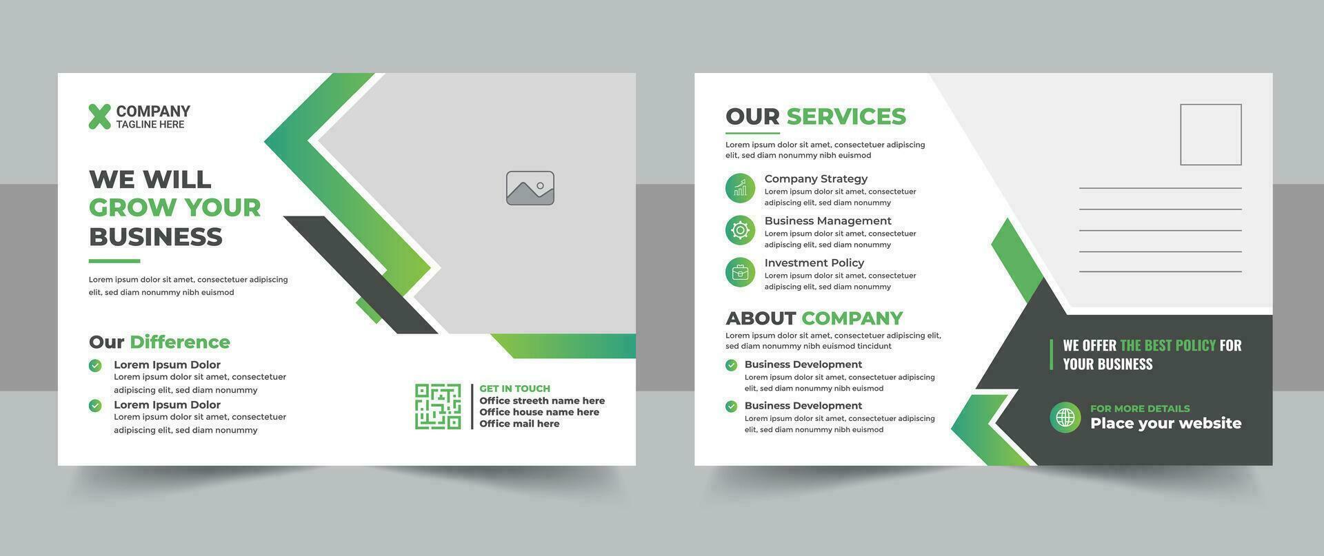 Creative modern postcard design template, Corporate business postcard template vector