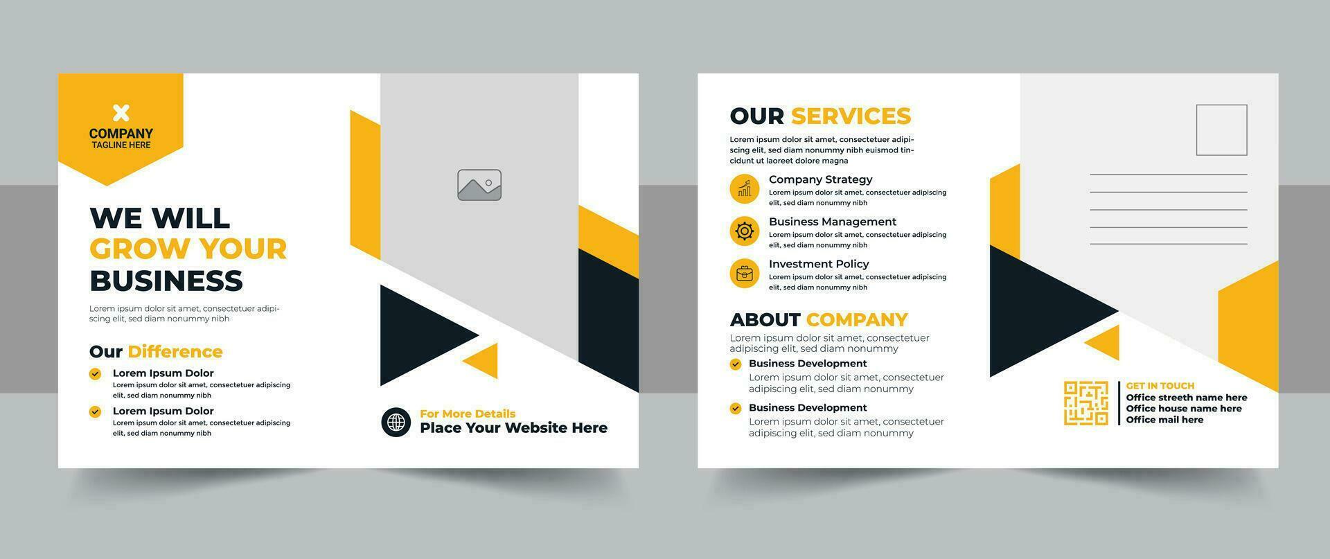 Creative modern postcard design template, Corporate business postcard template vector
