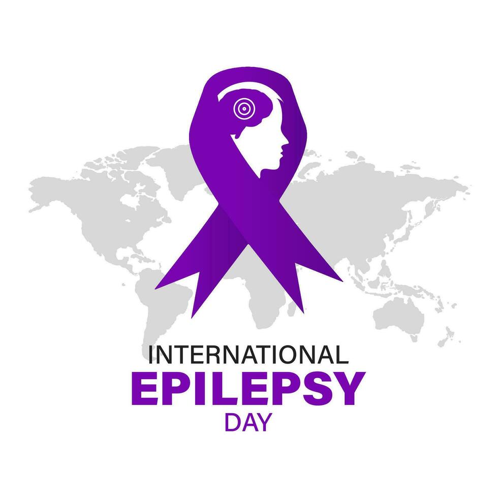 Vector illustration International Epilepsy Day is celebrated every year on the second Monday of February. It is an opportunity to raise awareness about epilepsy. Greeting card poster design