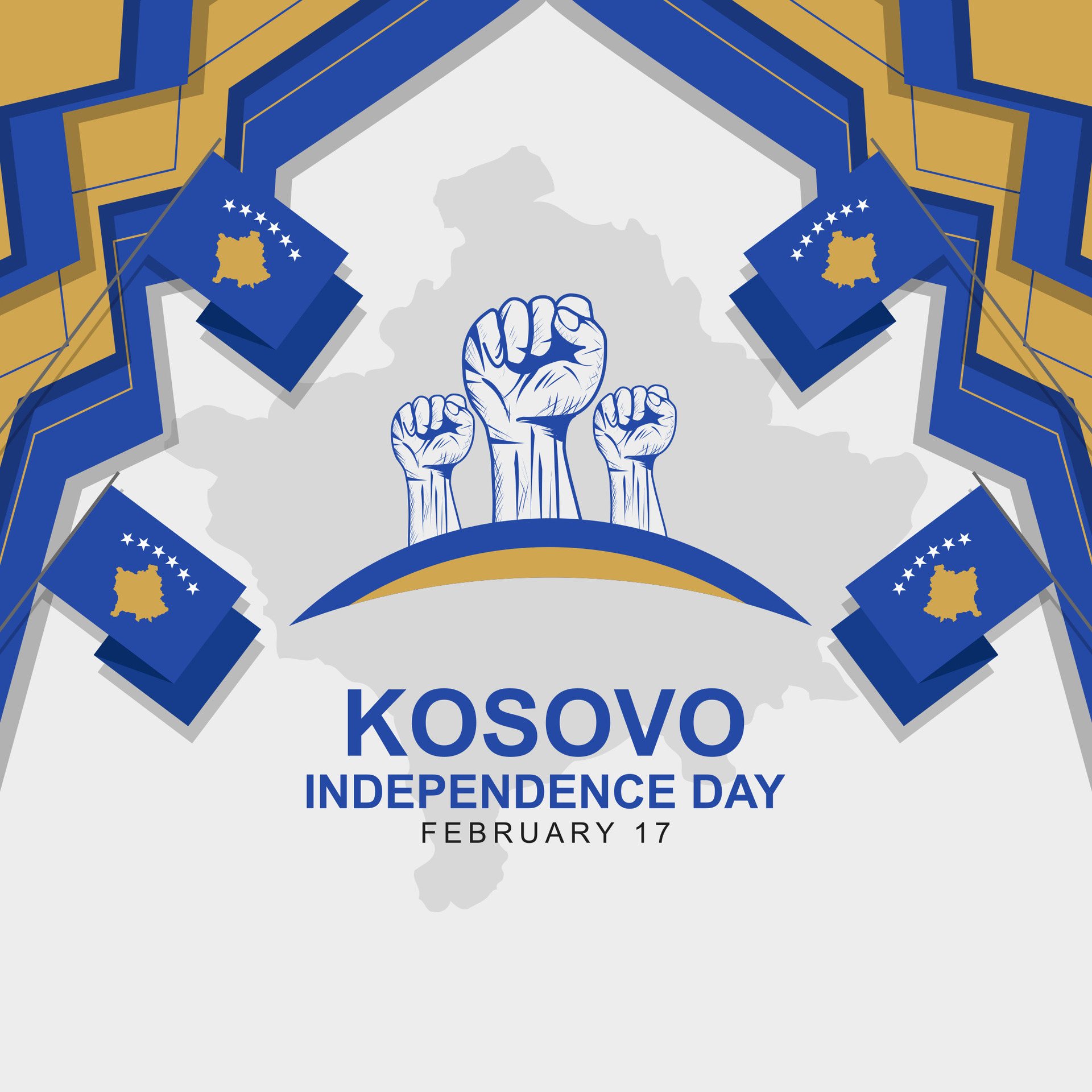 Vector illustration of Kosovo independence day celebrated every year on