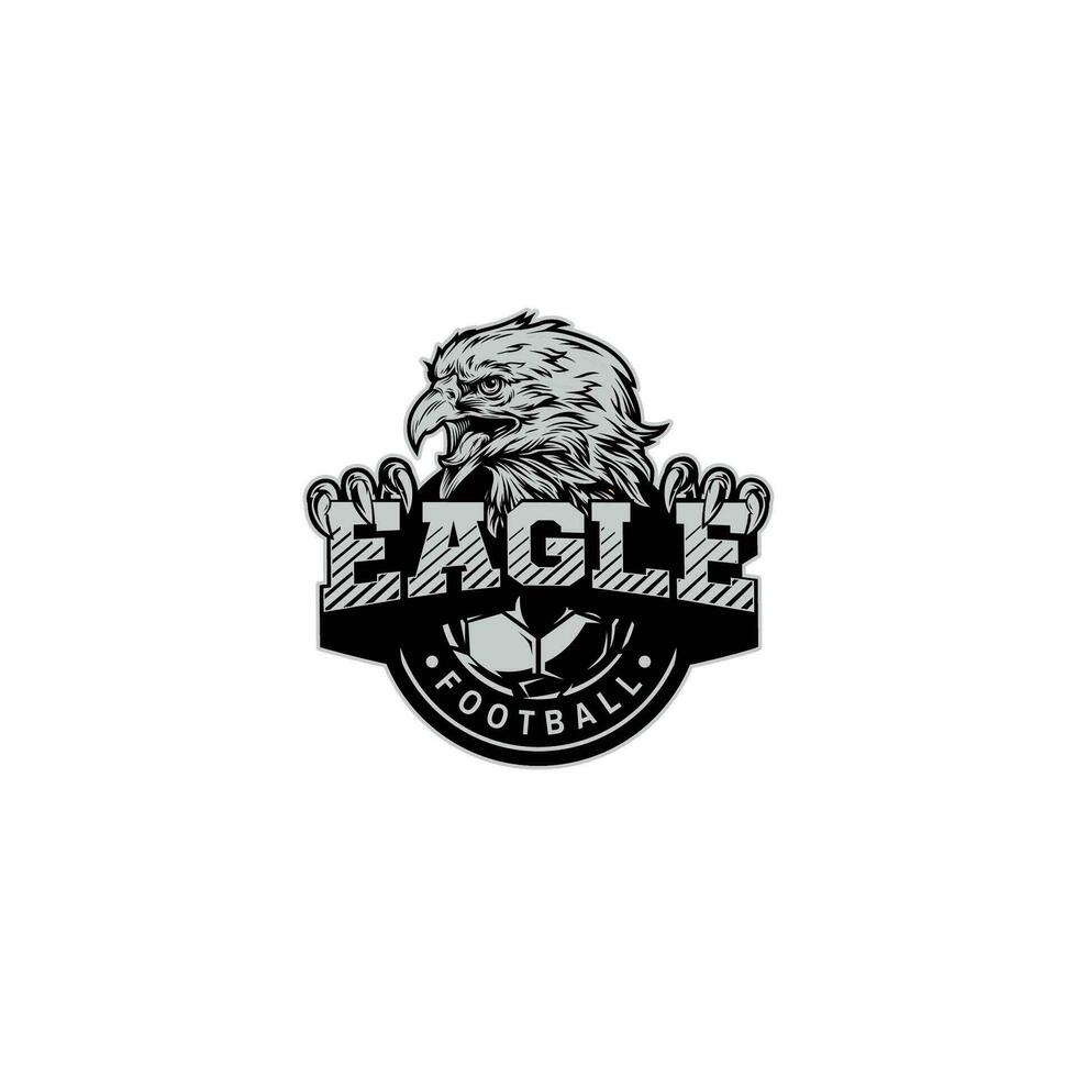 Football Logo with Majestic Eagle Head and Football Emblem vector