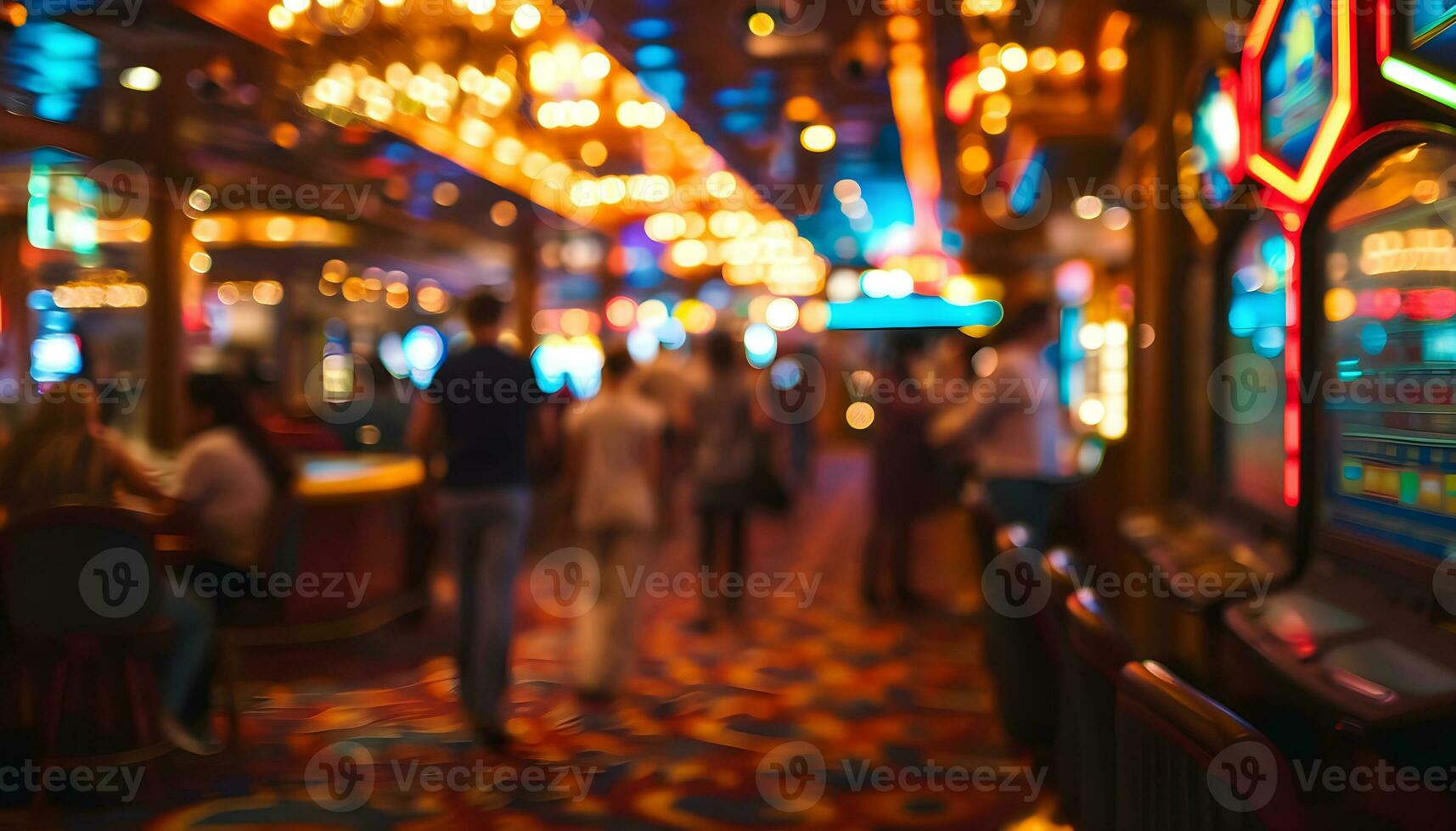 AI generated people fast movement in casino background photo