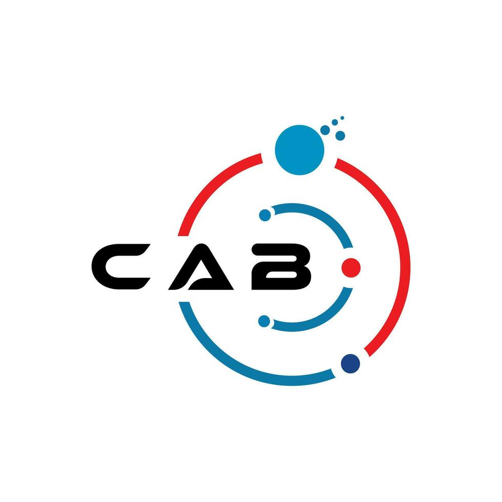CAB letter technology logo design on white background. CAB creative initials letter IT logo concept. CAB letter design. Pro Vector