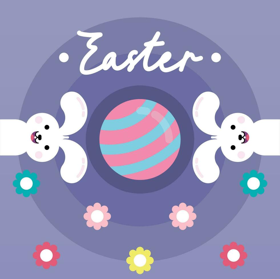 Flat colorful easter background illustration vector