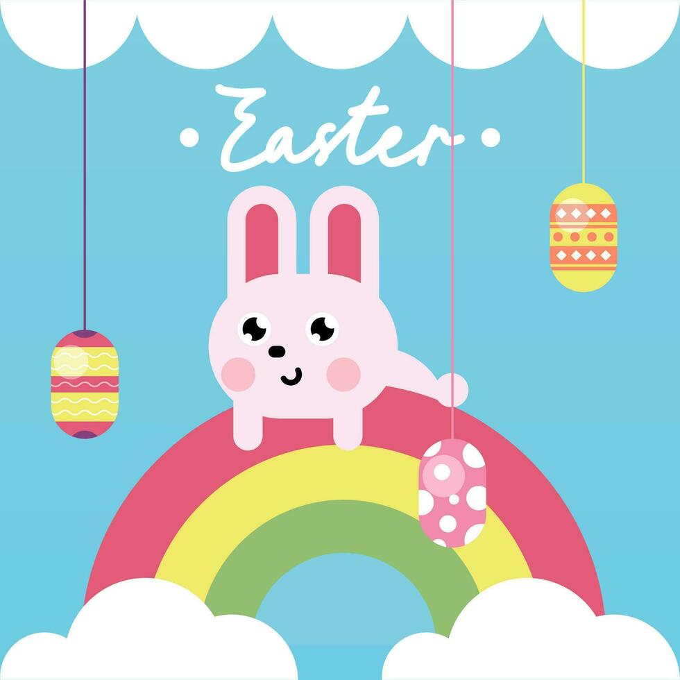 Flat colorful easter background illustration vector