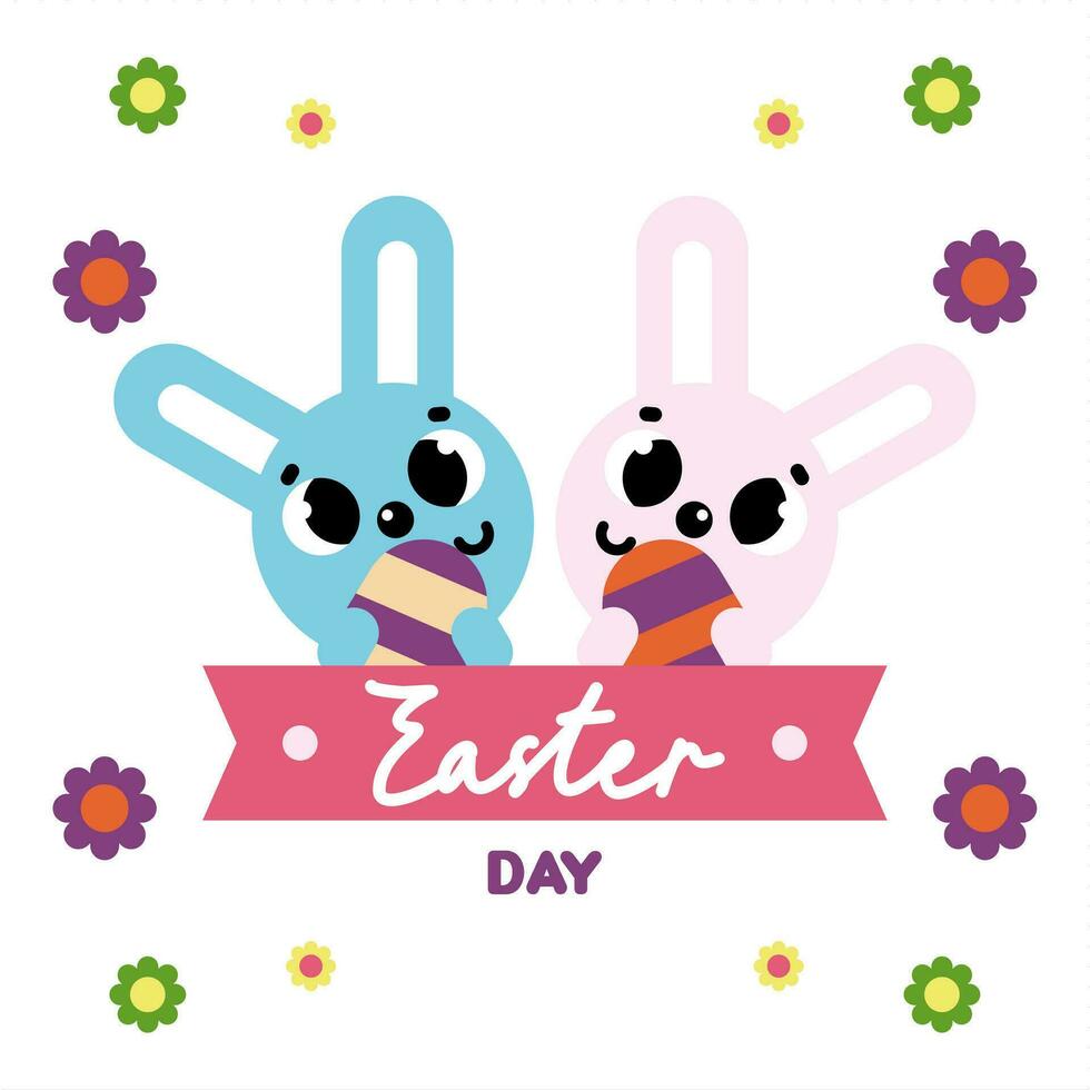 Flat colorful easter background illustration vector
