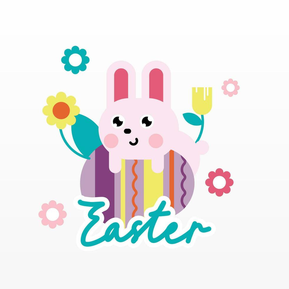 Flat colorful easter background illustration vector