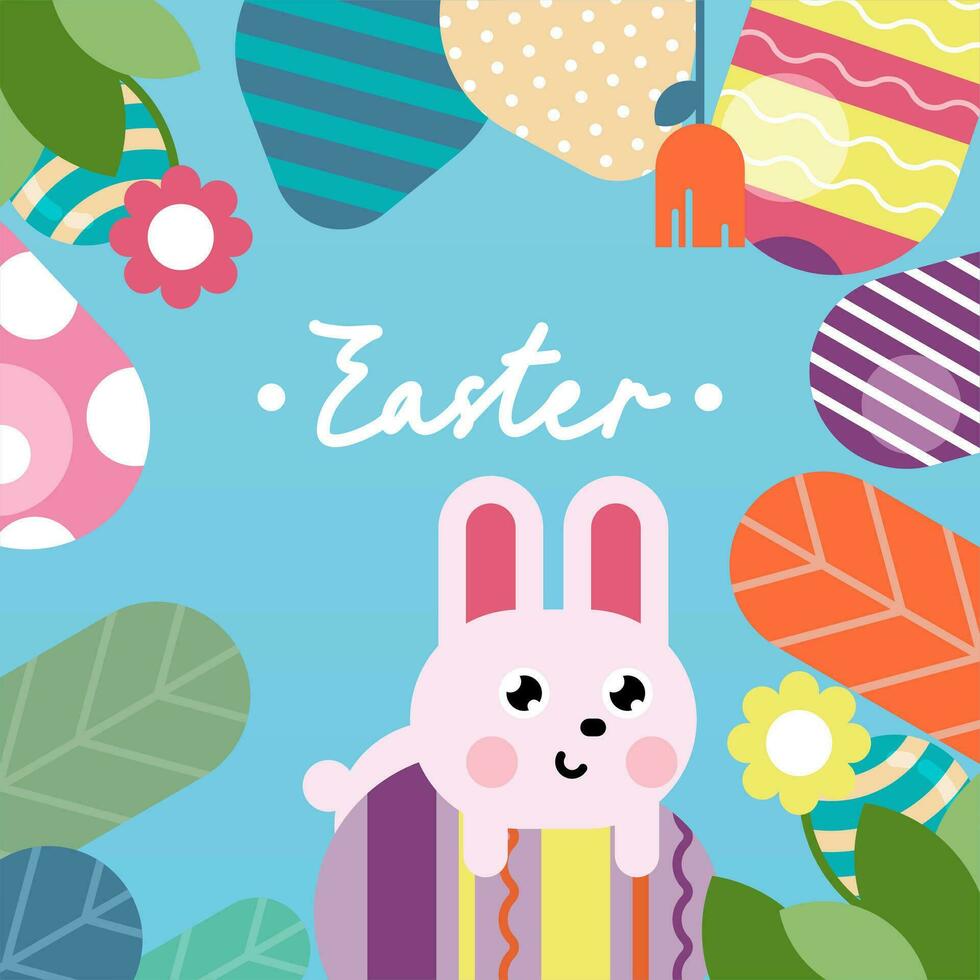 Flat colorful easter background illustration vector