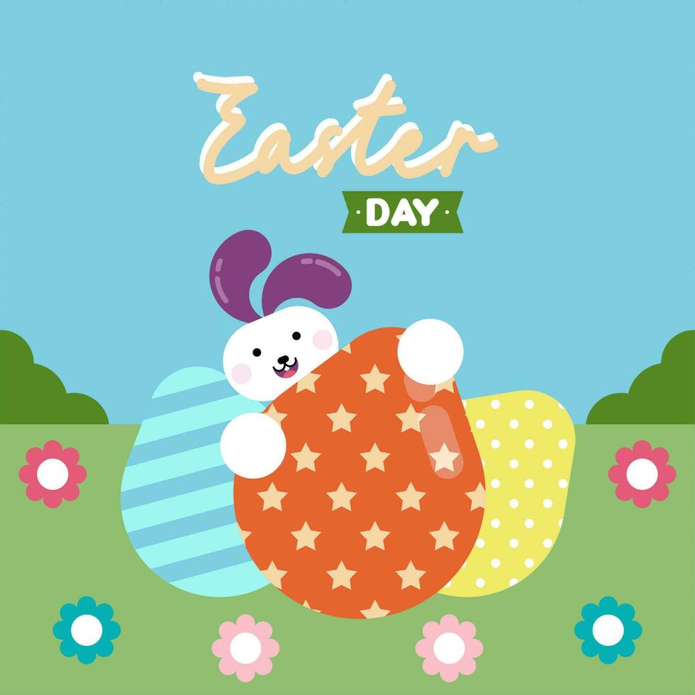 Flat colorful easter background illustration vector