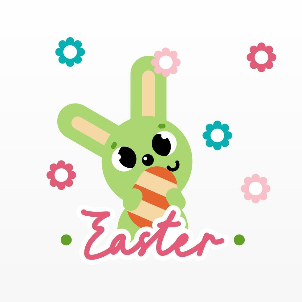 Flat colorful easter background illustration vector