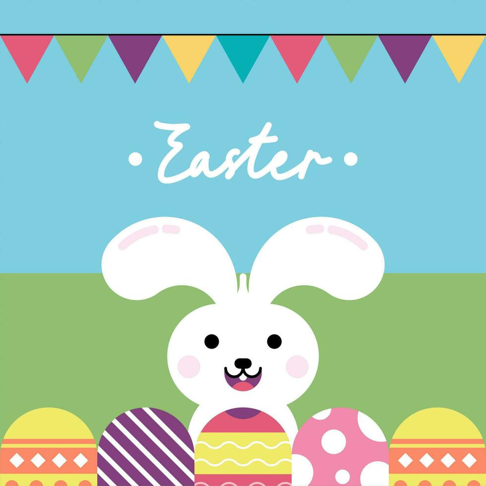 Flat colorful easter background illustration vector