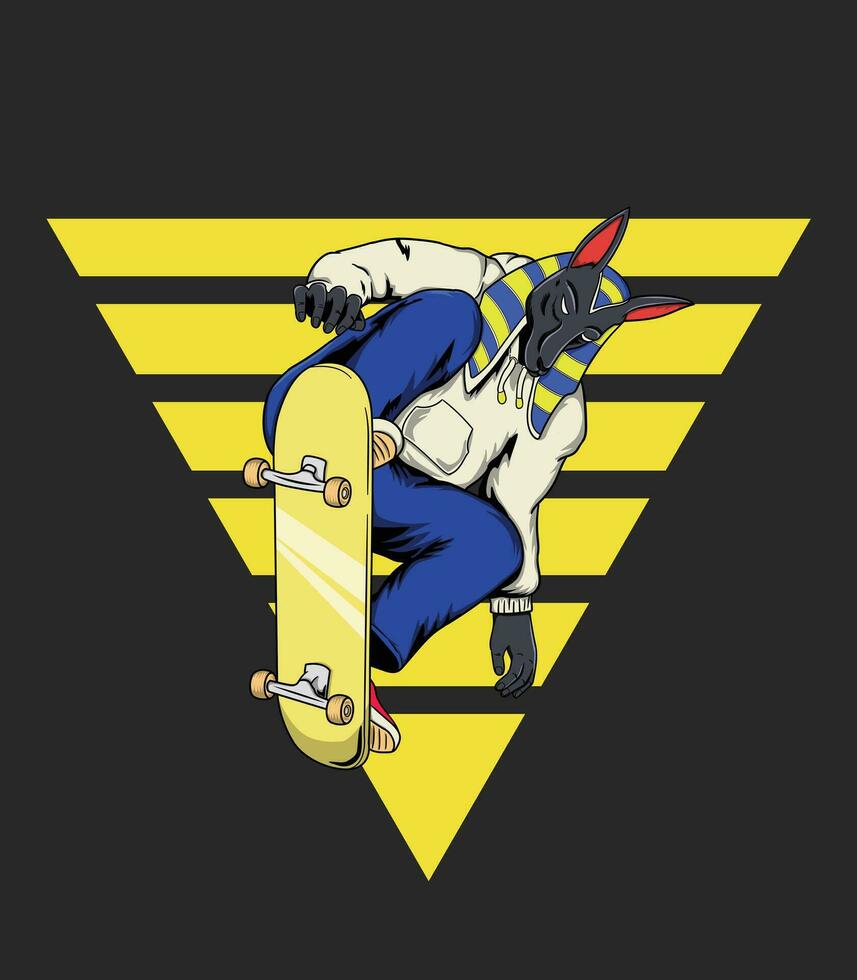 Anubis skate design vector illustration