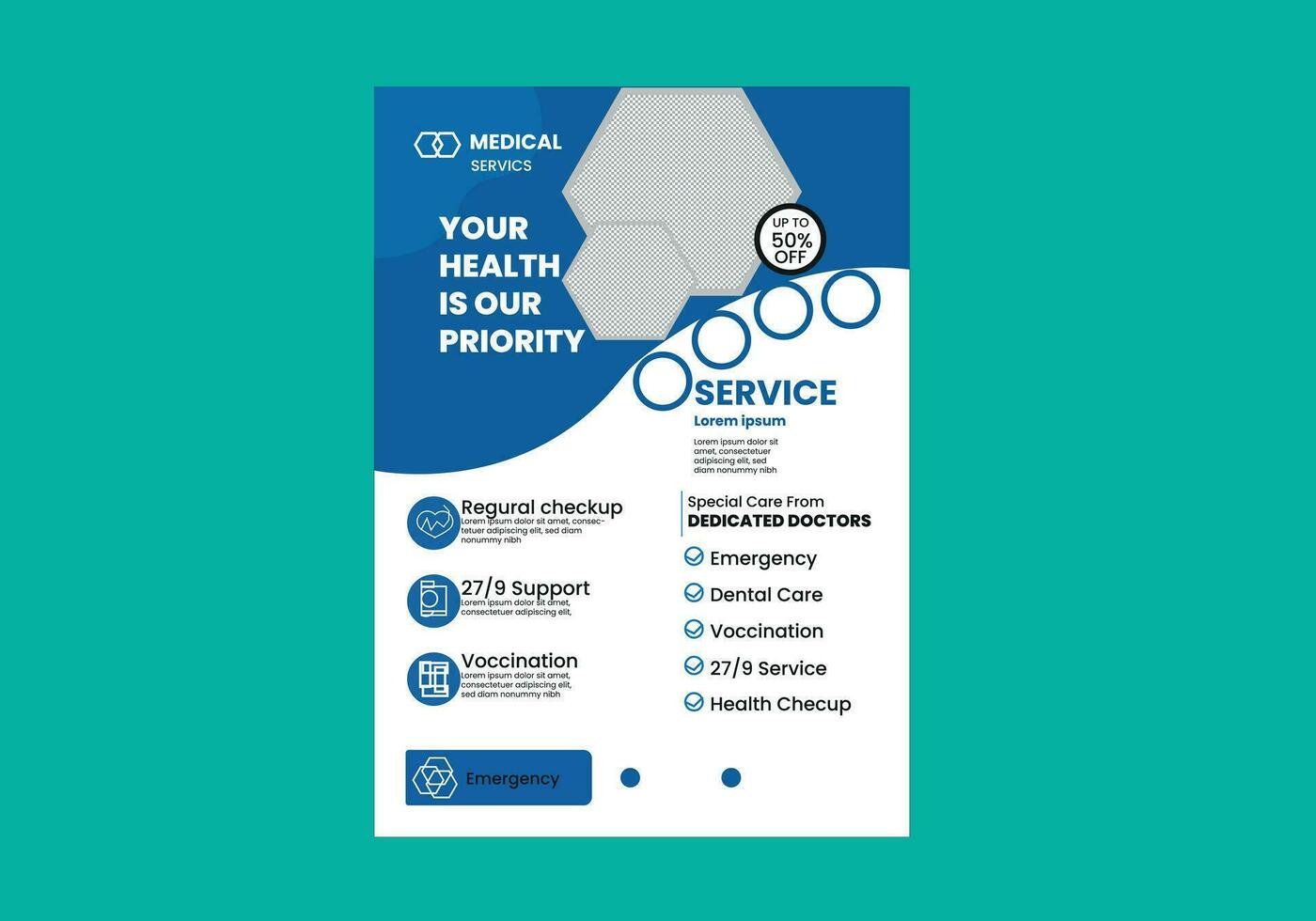 Doctor flyer design vector
