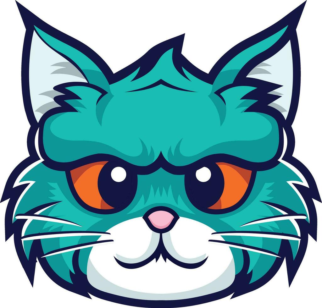 linda gato ilustración con dominante azul color en blanco antecedentes vector