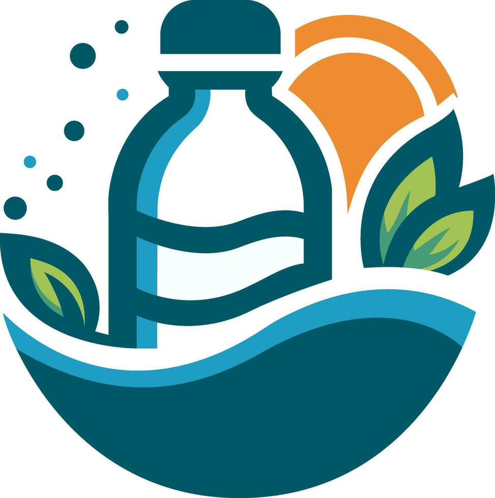 agua botella logo vector