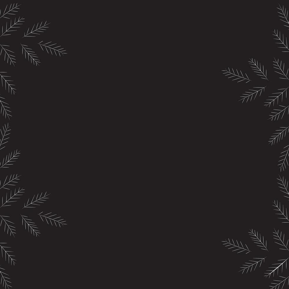Black Frame with Leaves vector